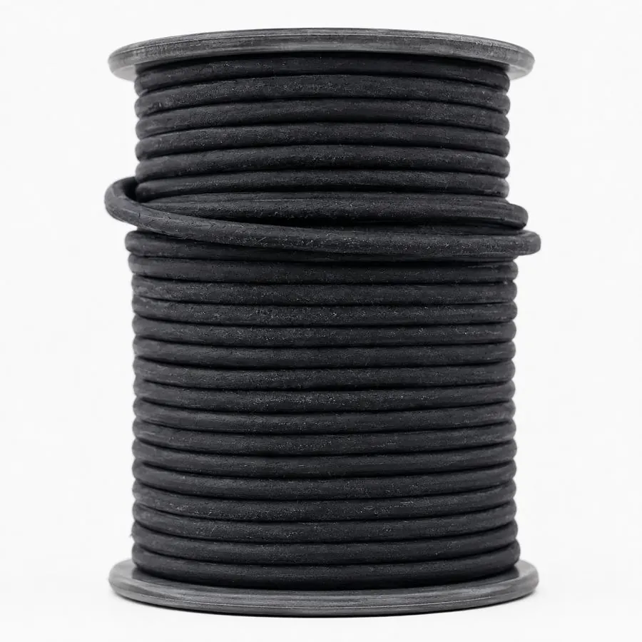 Cordón de cuero Negro gastado