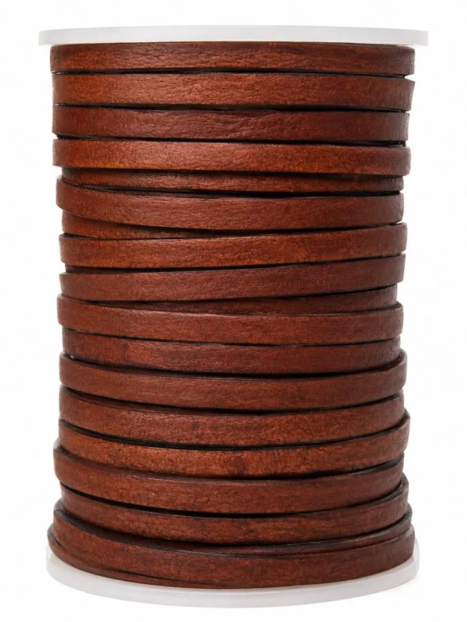 Cordón de cuero Marrón oscuro antiguo