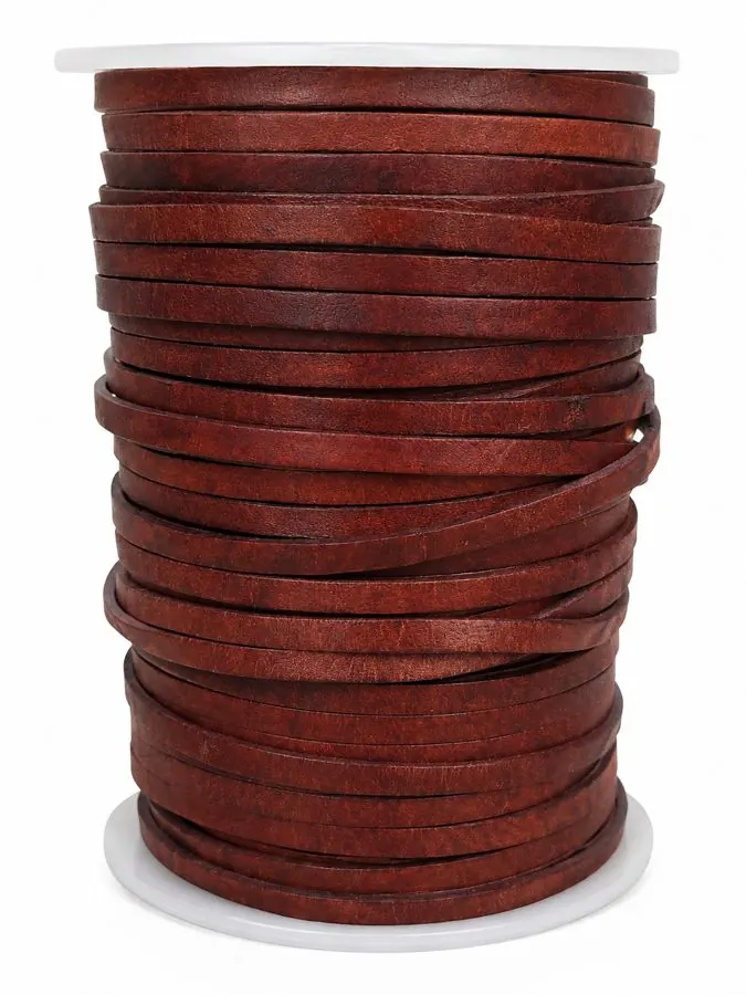 Cordón de cuero Marrón medio antiguo