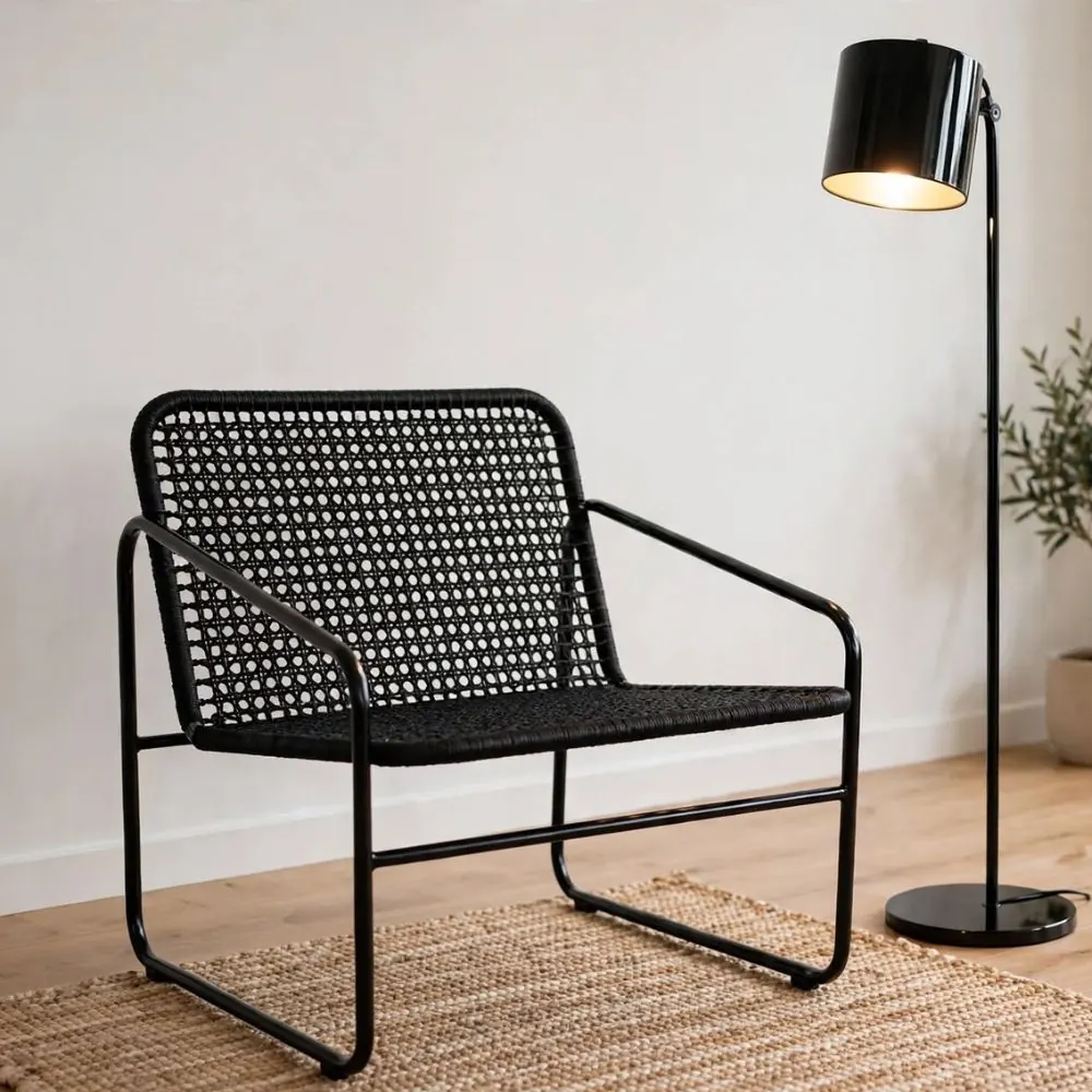Sillón con tejido en fibra sintética